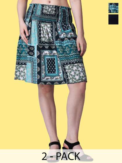 Popwings Pack Of 2 Printed Skirts