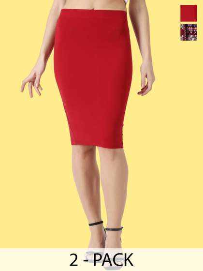Popwings Pack of 2 Flared Pencil Skirts