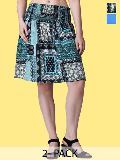 Popwings Pack Of 2 Printed Skirts