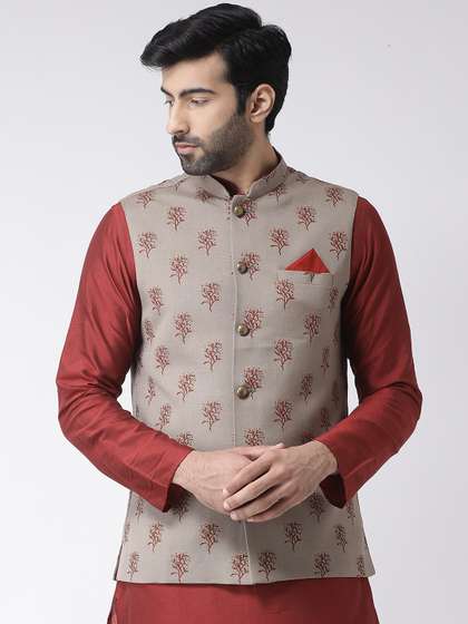 KISAH Printed Nehru Jacket