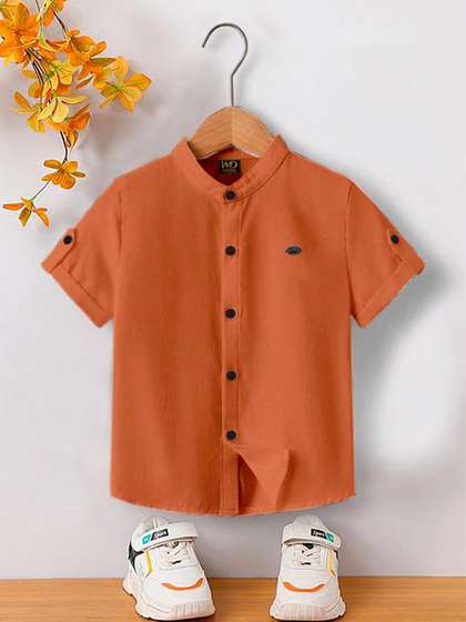 BAESD Boys Premium
                    Cotton Roll Up Sleeves Casual Shirt
