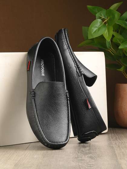 Provogue Men
                        Textured Square Toe Formal Loafers