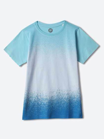 YK Boys Ombre Printed Round Neck Short Sleeves T-shirt