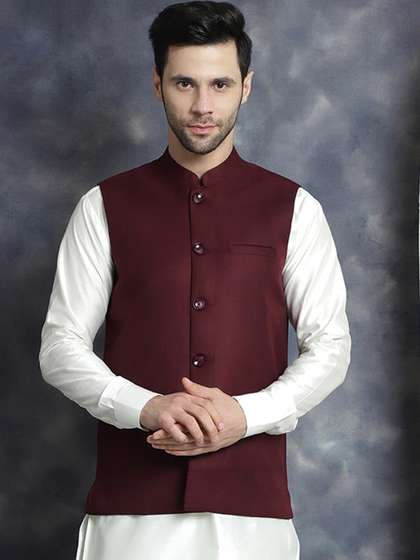 Jompers Mandarin
                        Collar Nehru Jacket
