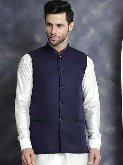 Jompers Mandarin
                        Collar Nehru Jacket