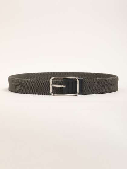 THE BEAR HOUSE Men Woven
                    Design Canvas Casual Belt
