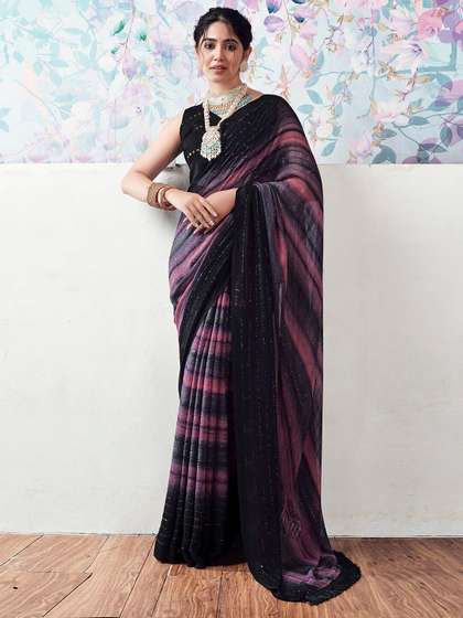 Mitera Striped Zari Saree