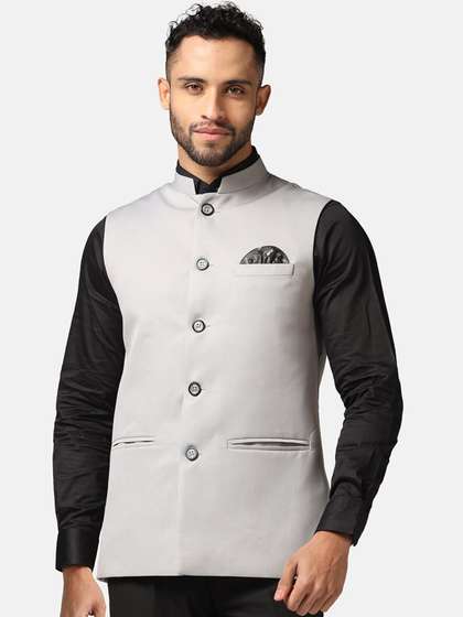 TAHVO Mandarin Collar Nehru Jacket