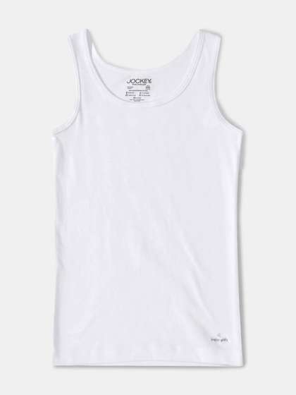 Jockey Girls Super
                    Combed Cotton Rib Solid Inner Tank Top-SG01