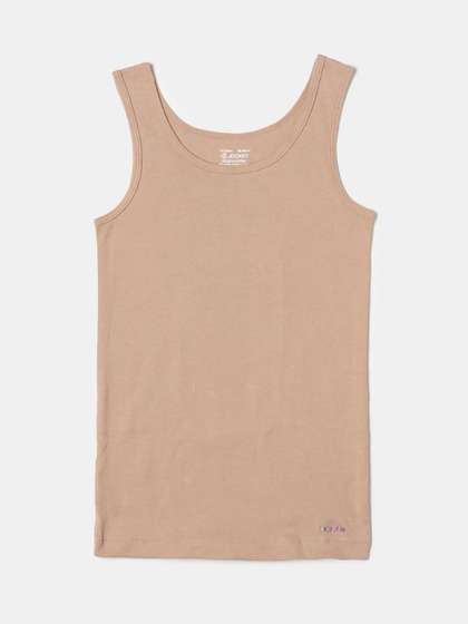 Jockey Girls Super
                    Combed Cotton Rib Solid Inner Tank Top-SG01