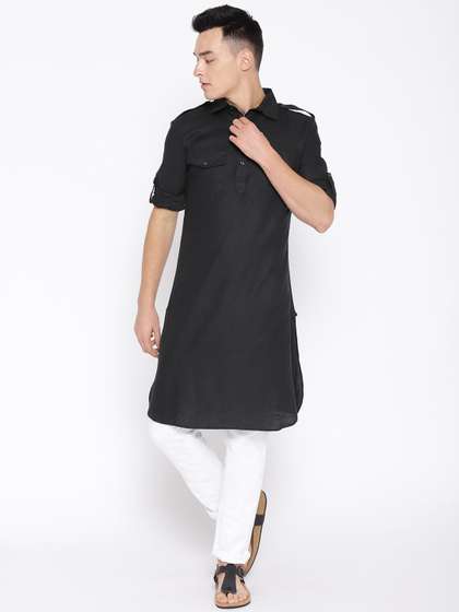 ATRAENTA Cotton Curved Pathani Kurta