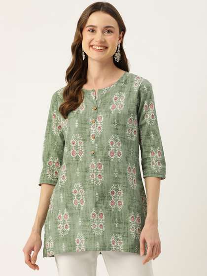FERANOID Ethnic
                        Motifs Printed Pure Cotton Kurti