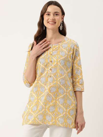 FERANOID Floral
                        Printed Pure Cotton Kurti