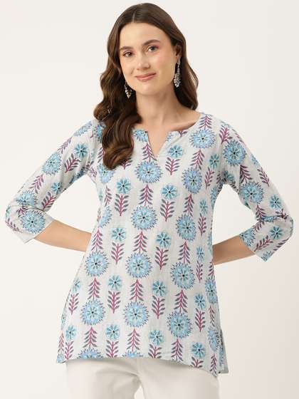 FERANOID Floral
                          Printed Pure Cotton Kurti