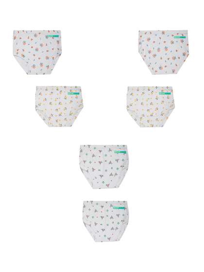 YELLOWDELIGHT Boys Pack
                    Of 6 Floral Printed Cotton Hipster Briefs