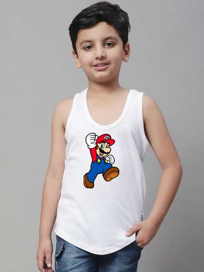 Friskers Boys Mario
                    Printed Pure Cotton Innerwear Vests 5KDC589-02-2-3Y