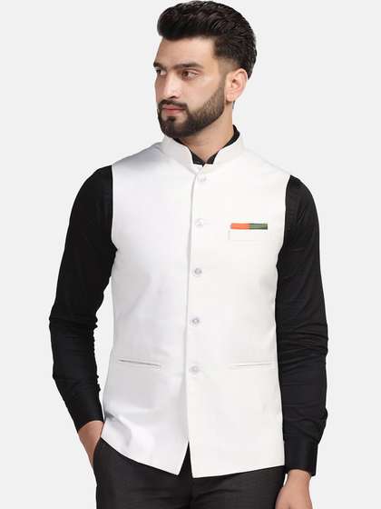 TAHVO Mandarin Collar Nehru Jacket