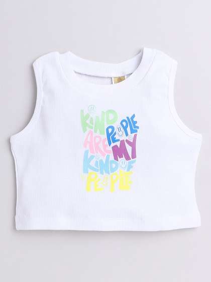 AWW HUNNIE Kids
                      Typography Printed Round Neck Knitted Top