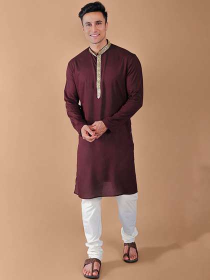 VESHAM Mandarin Collar Straight Kurta