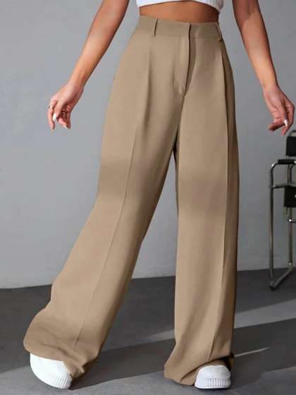 Next One Women
                        High-Rise Pleated Korean Trousers