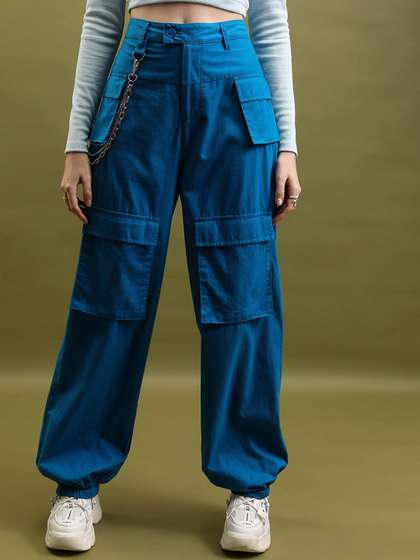 Tokyo Talkies Women
                        Mid-Rise Cotton Cargos