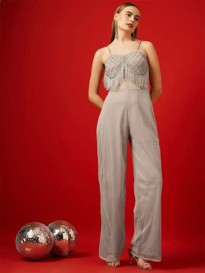 STREET 9 Embellished
                        Sleeveless Basic Jumpsuit