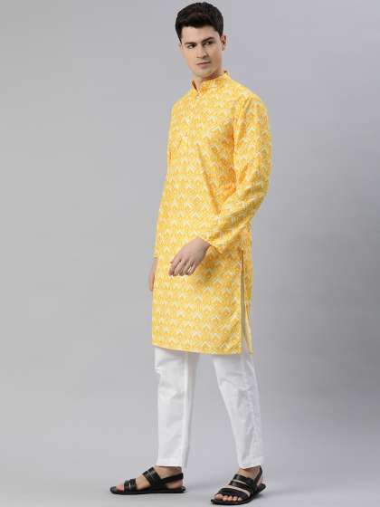 Majestic Man Men Ethnic Motifs Embroidered Chikankari Kurta