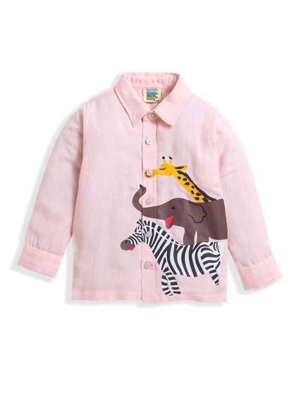 ZIP ZAP ZOOP Boys
                    Comfort Graphic Printed Twill Weave Pure Cotton
                    Casual Shirt