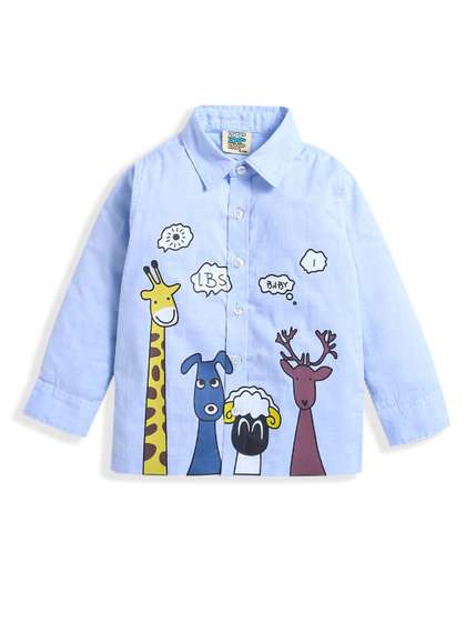 ZIP ZAP ZOOP Boys
                        Comfort Graphic Printed Twill Weave Pure Cotton
                        Casual Shirt