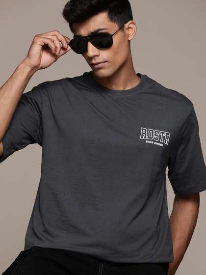 Roadster The Lifestyle Co. Drop-Shoulder Sleeves Relaxed T-shirt