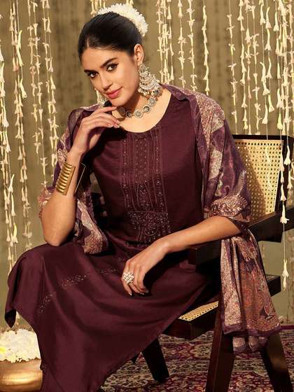 Indo Era Kurta With Trousers & Dupatta