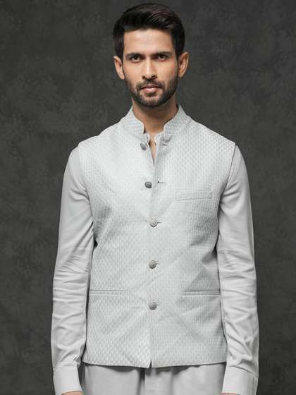 RARE RABBIT Woven Design Nehru Jacket