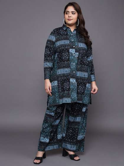 Tissu Plus Size Printed Co-Ords