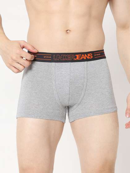 UnderJeans by Spykar
                        Printed Low-Rise Trunk UJNPTS064GREYMELANGE