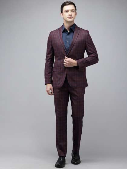 Park Avenue
                          Checked Super Slim Fit Notched Lapel Collar 2
                          Piece Formal Suit
