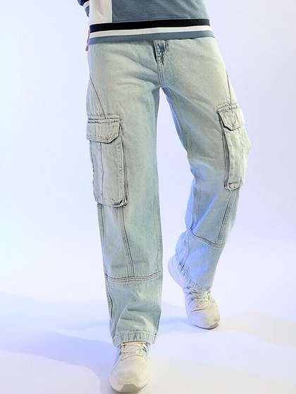 The Indian Garage Co
                        Men Relaxed Fit Clean Look Heavy Fade Pure
                        Cotton Jeans