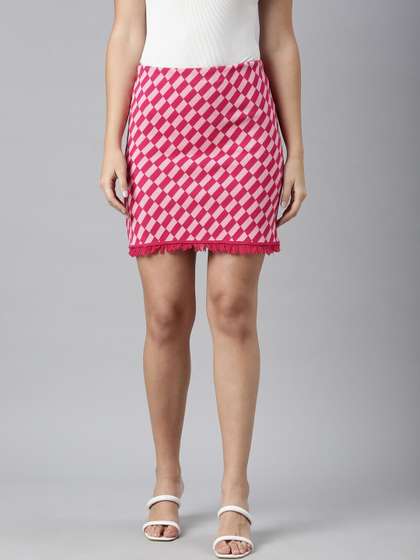 SHOWOFF Printed Pencil Mini Skirts