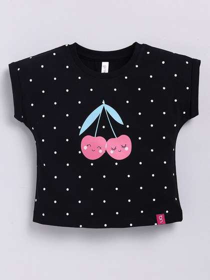 Ginie Girls Polka
                        Dot Printed Extended Sleeves Top