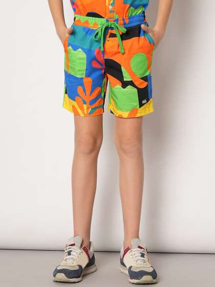 Jack & Jones Junior Boys Tropical Printed Cotton Regular Fit Shorts