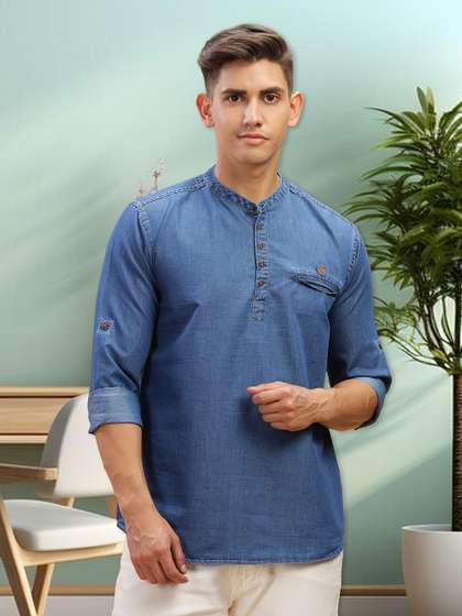 Kuons Avenue Short Denim Straight Kurta