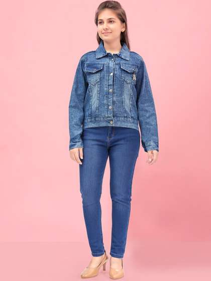 BAESD Girls Crop Denim Jacket