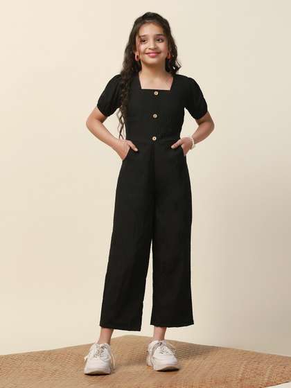 FASHION DREAM Girls
                    Square Neck Basic Jumpsuit