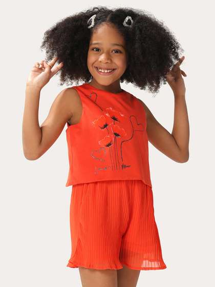 One Friday Girls Pleated
                    Playsuit