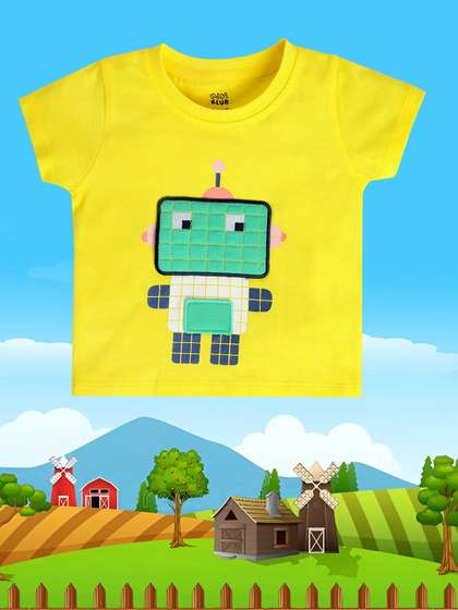 MINI KLUB Boys Graphic Printed Round Neck Cotton T-shirt