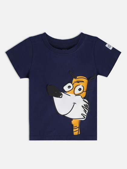 MINI KLUB Boys Graphic Printed Round Neck Cotton T-shirt