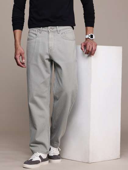 WROGN Men Pure Cotton Relaxed Fit Light Fade Jeans