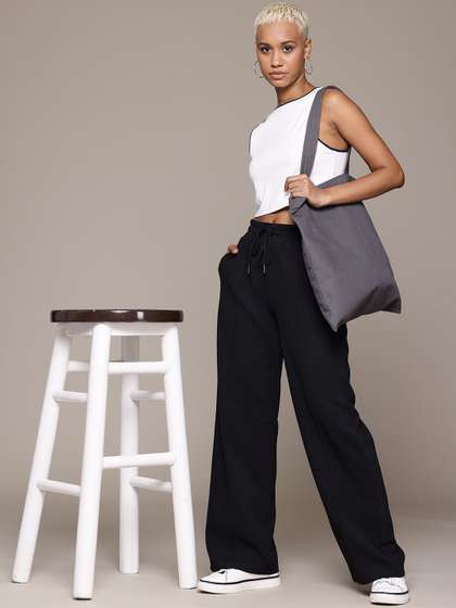 The Roadster
                        Lifestyle Co. Women Textured Loose Fit Trousers