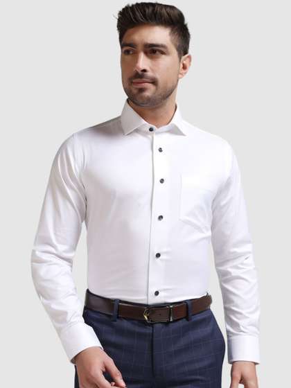 Blackberrys India Slim Spread Collar Cotton Formal Shirt
