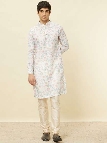 Manyavar Floral Printed Straight Kurta