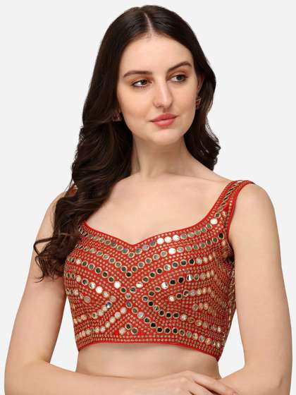 KALINI Embroidered Silk Saree Blouse